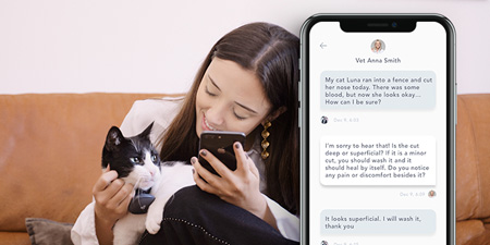 Our vets are available to answer your questions 24/7, at your convenience.